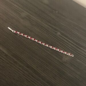 Elegant Red and Silver toned Avon Bracelet 225